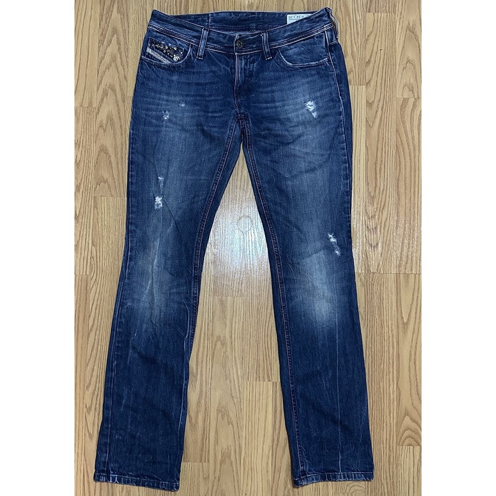 DIESEL Jeans Women's LOWKY 008B9 Low Rise Straight Distressed W24 L30 (32x31.5) - Picture 2 of 14